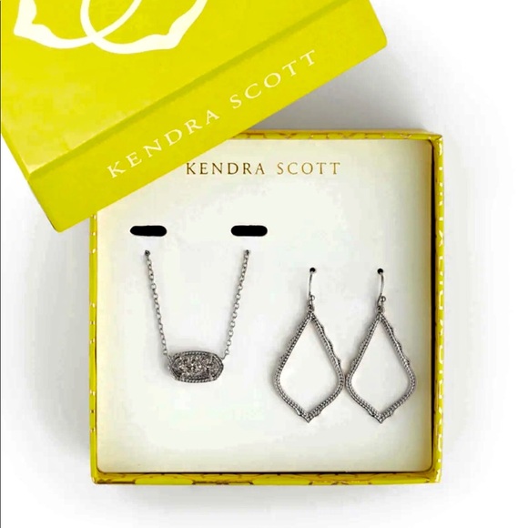 NWT Kendra Scott Limited Edition RARE Set Platinum Drusy Elisa Silver Sophias! - Picture 11 of 14